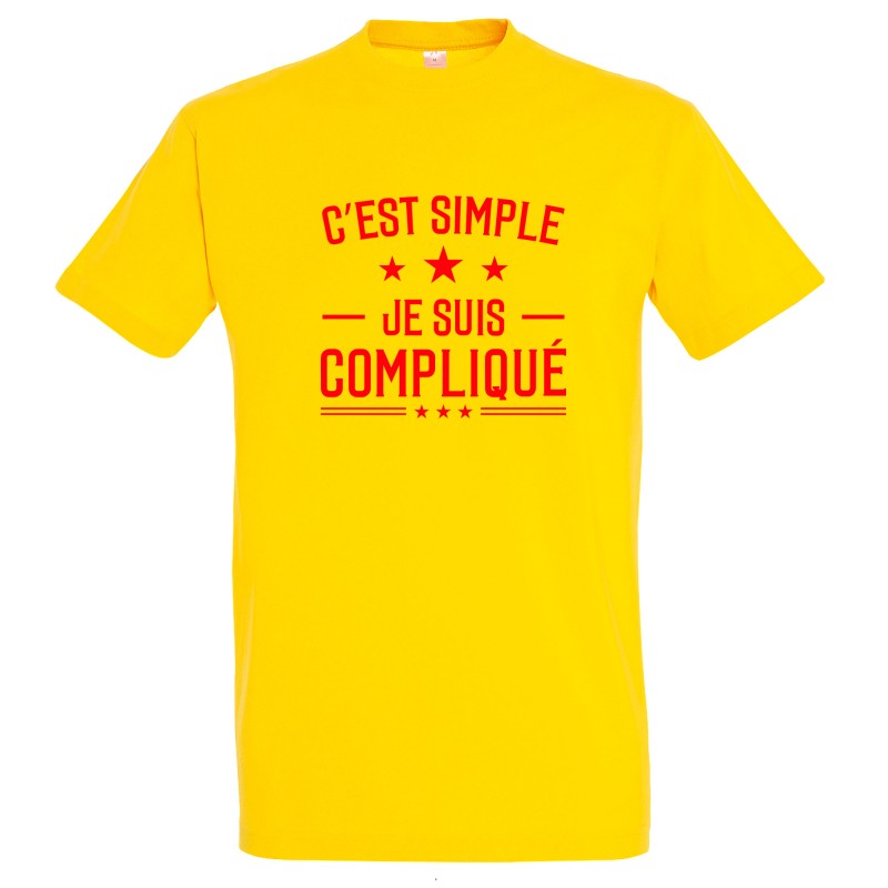 T-SHIRT humoristique C'est simple je suis compliqué