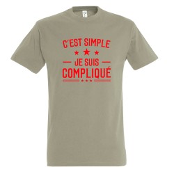 T-SHIRT humoristique C'est simple je suis compliqué