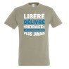 T-SHIRT humoristique Libéré délivré retraité, je ne travaillerais plus jamais