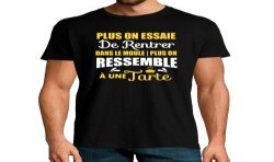T-SHIRT humoristique Plus on essaie de rentrer dans le moule plus on ressemble à une tarte
