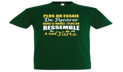 T-SHIRT humoristique Plus on essaie de rentrer dans le moule plus on ressemble à une tarte