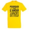 T-SHIRT humoristique Pourquoi vivre d'amour et d'eau fraîche