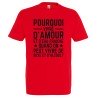 T-SHIRT humoristique Pourquoi vivre d'amour et d'eau fraîche