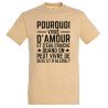 T-SHIRT humoristique Pourquoi vivre d'amour et d'eau fraîche