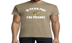 T-SHIRT humoristique Je peux pas j'ai pêche
