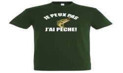 T-SHIRT humoristique Je peux pas j'ai pêche