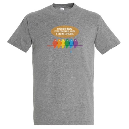 T-SHIRT humoristique Si j'étais un oiseau je sais exactement sur qui je chierais
