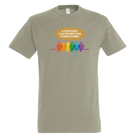 T-SHIRT humoristique Si j'étais un oiseau je sais exactement sur qui je chierais