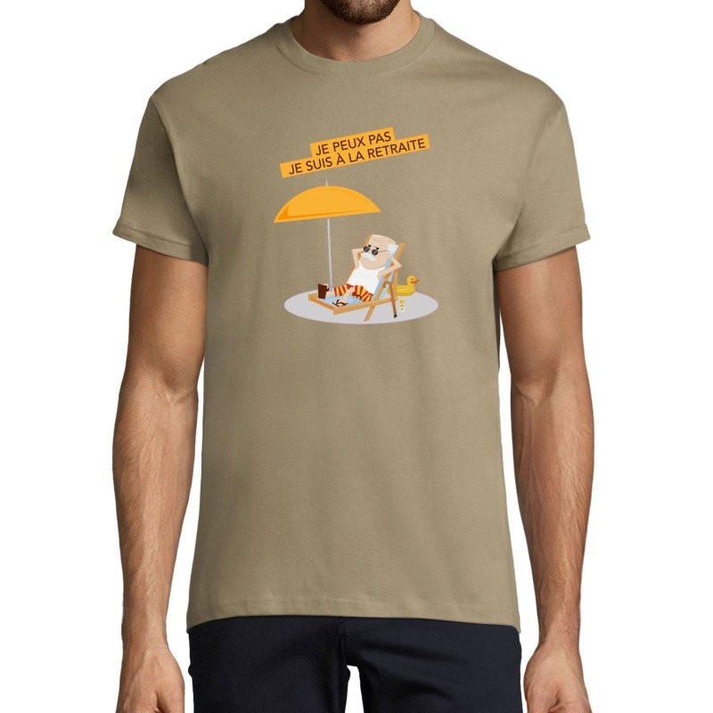 T-SHIRT humoristique Je peux pas je suis à la retraite