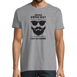 T-SHIRT humoristique Désolé d'être sexy c'est ma barbe