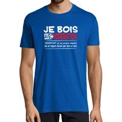 T-SHIRT humoristique Je bois avec Modération