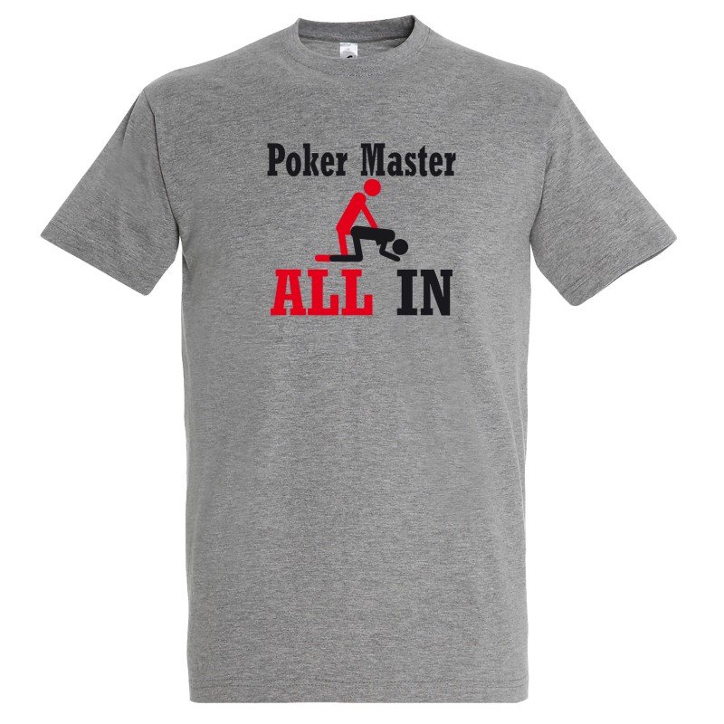 T-SHIRT humoristique POKER MASTER ALL IN