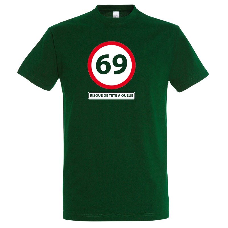 T-SHIRT humoristique 69 risque de tête à queue