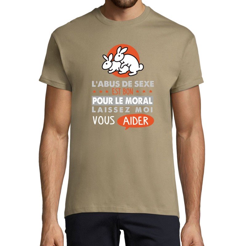 T-SHIRT humoristique L'abus de sexe est bon pour le moral