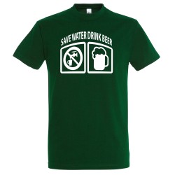 T-SHIRT humoristique logo Save Water Drink Beer