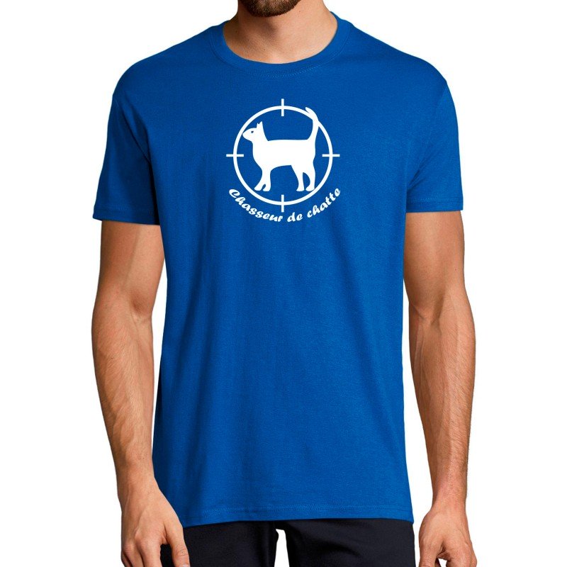 T-SHIRT humoristique CHASSEUR DE CHATTE T-SHIRT humoristique CHASSEUR DE CHATTE