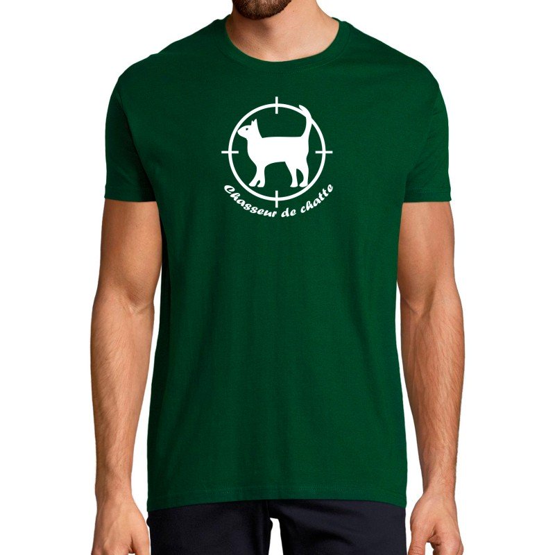 T-SHIRT humoristique CHASSEUR DE CHATTE T-SHIRT humoristique CHASSEUR DE CHATTE