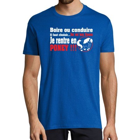 T-SHIRT humoristique Je rentre en Poney