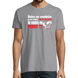 T-SHIRT humoristique Je rentre en Poney