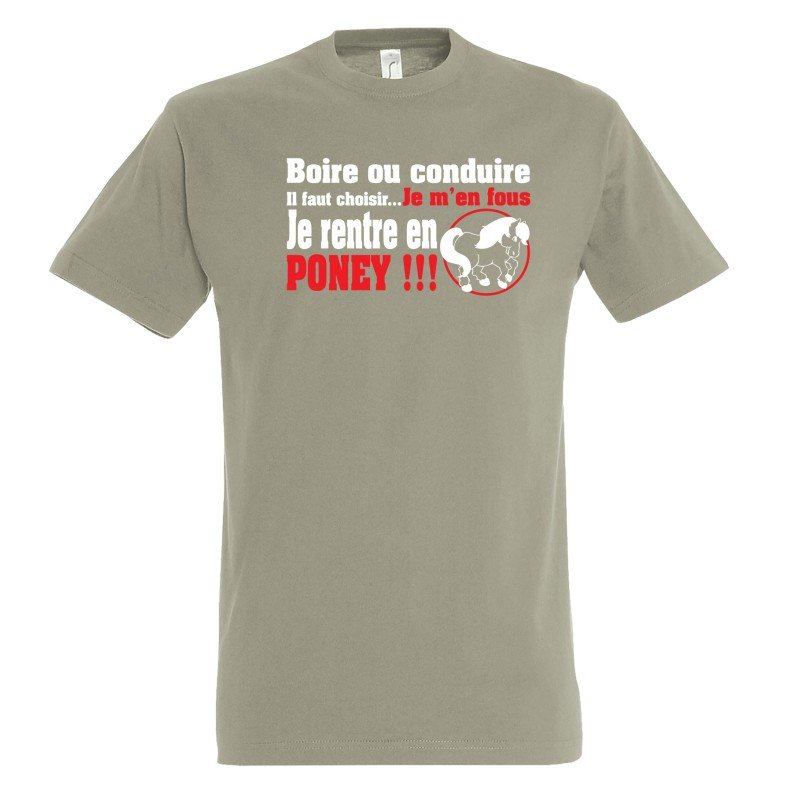 T-SHIRT humoristique Je rentre en Poney