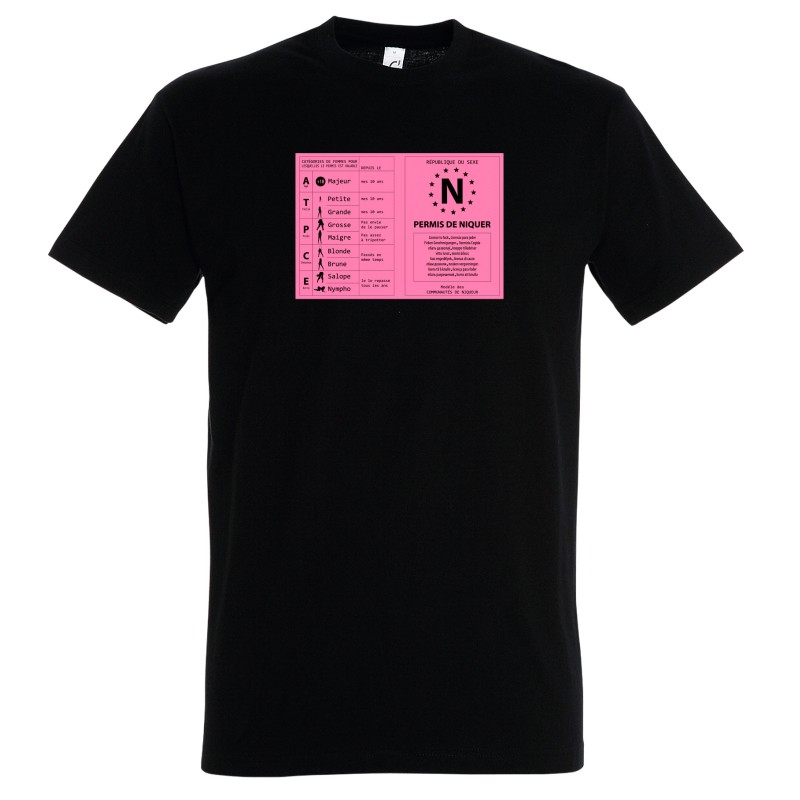 T-SHIRT humoristique Permis de niquer T-SHIRT humoristique Permis de niquer
